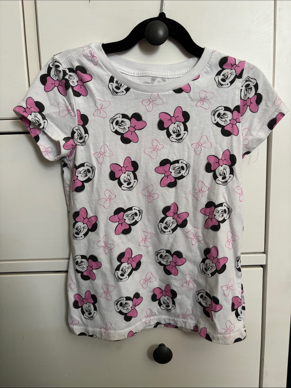 Disney White T-Shirt with Pink Minnie Bow Print